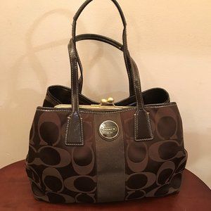 Vintage Coach Brown Logo Satchel Purse